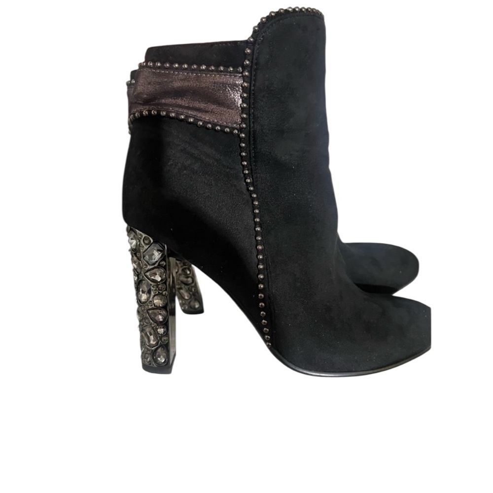 Nancy Li Suede Crystal Heel Booties – Size 10 - Picture 5 of 9
